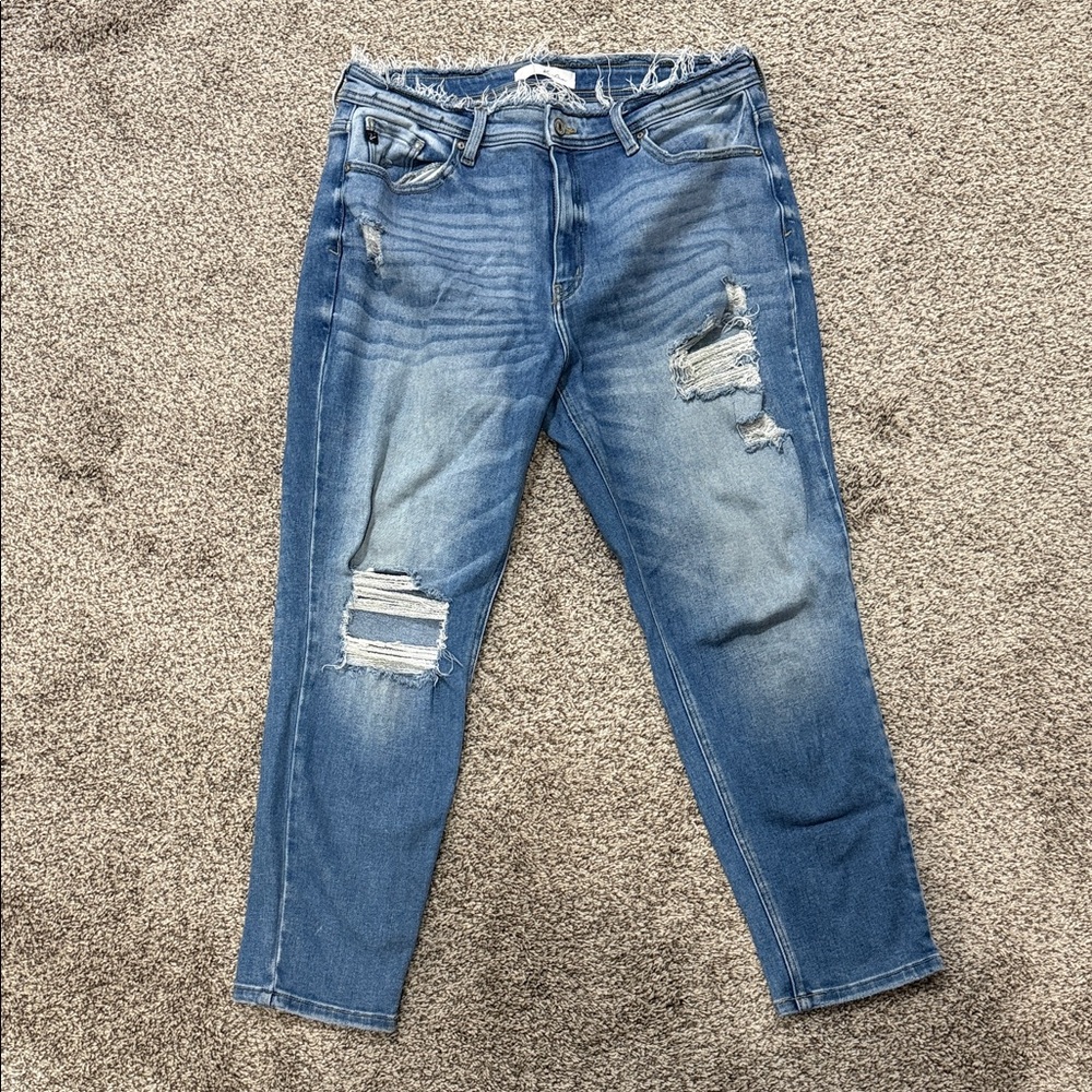 KanCan Women's Skinny Jeans in Distressed Blue